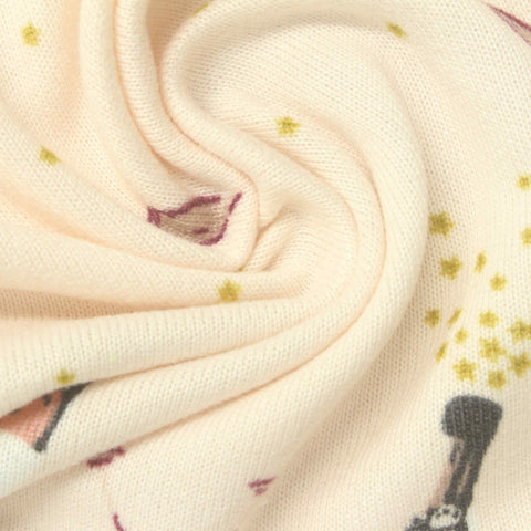 Yellow Star Jersey Knit, Polyester