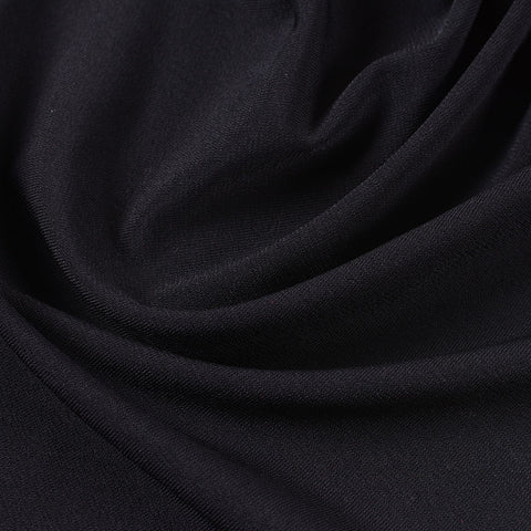 Polyester Stretch ITY Knit Fabric, 200 gsm, 155 cm — Black
