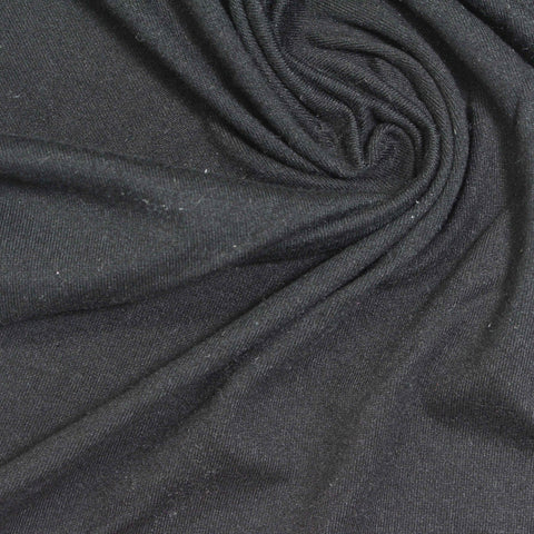 Polyester Stretch Milk Silk Knit Fabric, 185 gsm, 165 cm — Black