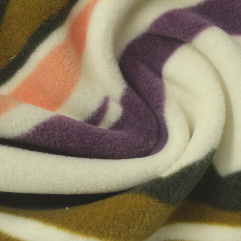 Cream Abstract Fleece, Polyester
