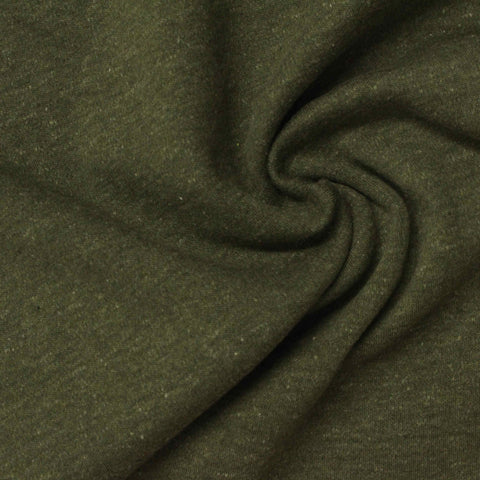 Dark Green Marl Interlock Knit, Cotton