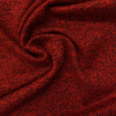 Red Marl Chunky Knit, Viscose-Poly, 201 gsm