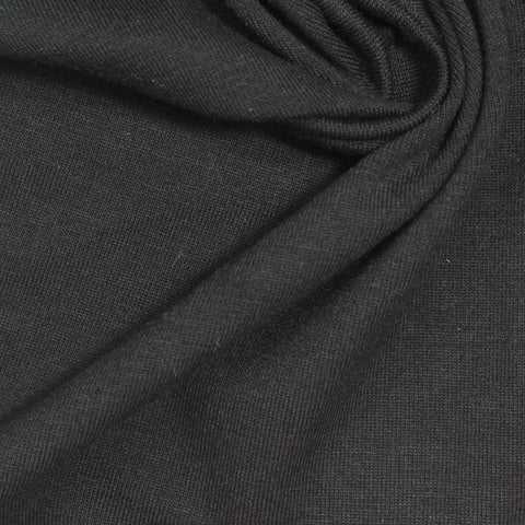 Viscose Stretch Jersey Knit Fabric, 230 gsm, 180 cm — Black