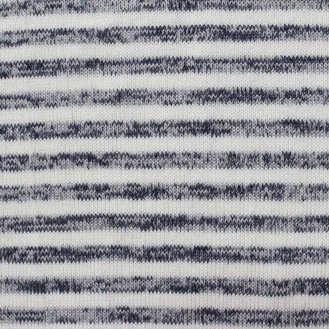 White Horizontal-Stripe Knit, Poly-Viscose, 174 gsm