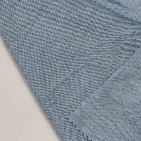 Light Blue Marl Jersey Knit, Poly-Viscose, 156 gsm