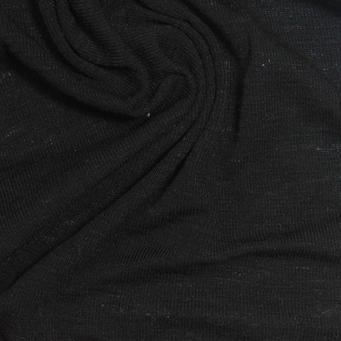 Black Marl Rib Knit, 130 gsm