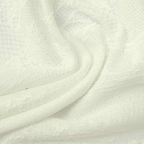 Cream Tone-on-Tone Jacquard, Polyester, 165 gsm