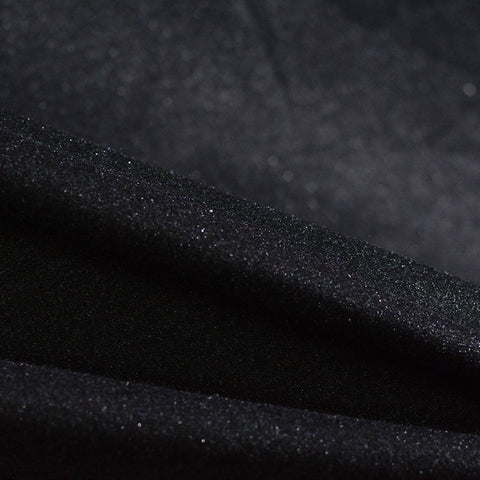 Polyester Viscose Stretch Piqué Knit Fabric, 400 gsm, 150 cm — Black