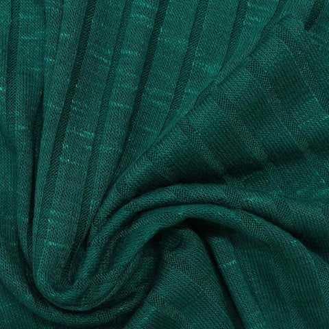 Viscose Polyester Stretch Rib Knit Fabric, 220 gsm — Green, ref EF-205512