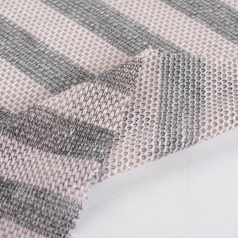 Grey Horizontal-Stripe Chunky Knit, Polyester, 168 gsm