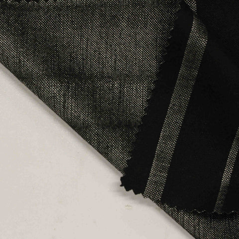 Black Vertical-Stripe Ponte Knit, Poly-Viscose