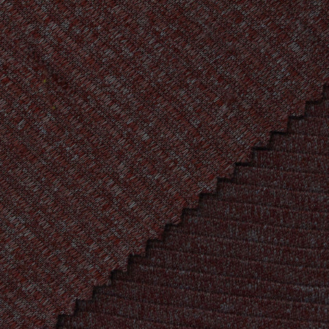 Dark Red Marl Interlock Knit, Polyester, 283 gsm
