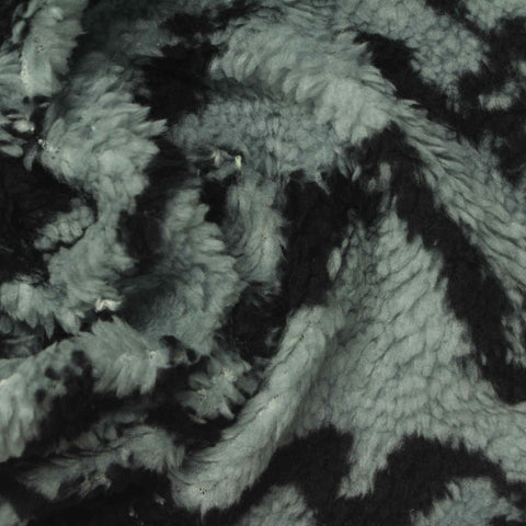 Black Animal Print Minky, Polyester