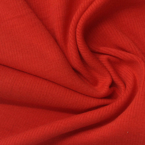 Red Rib Knit, Cotton-Poly