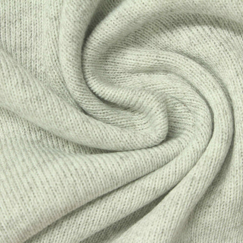 Light Grey Marl Rib Knit, Polyester, 250 gsm, 160 cm
