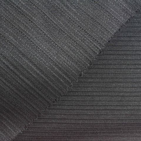 Dark Grey Ribbed Rib Knit, Poly-Viscose