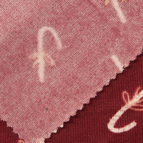 Printed Brushed Polyester Stretch Jersey Knit Fabric, 150 gsm — Red