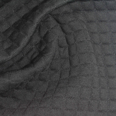 Dark Grey Square Jacquard, Polyester, 320 gsm