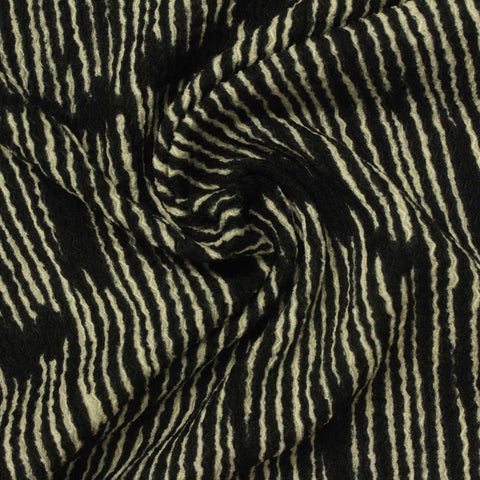 Black Vertical-Stripe Warp Knit, Polyester, 160 gsm, 160 cm