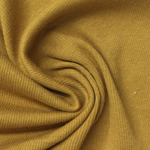 Cotton Stretch Rib Knit Fabric, 174 gsm, 130 cm — Khaki, ref EF-263233