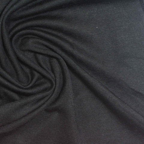 Tencel Lyocell Viscose Stretch Jersey Knit Fabric, 150 gsm, 160 cm — Black