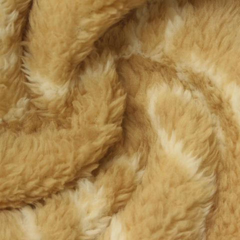 Tan Irregular-Animal Print Sherpa Fleece, Polyester