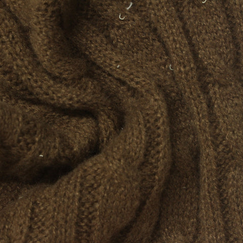 Jacquard 100% Polyester Pointelle Knit Fabric, 380 gsm, 150 cm — Brown