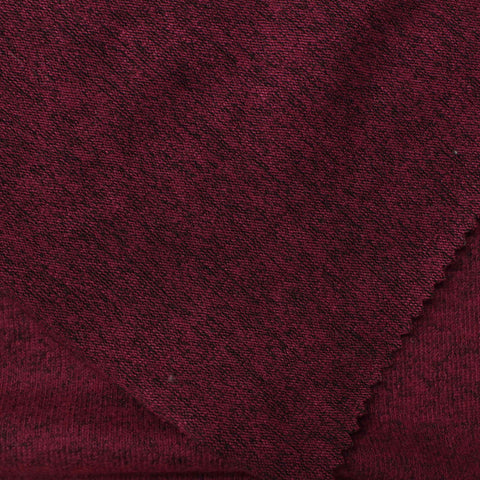 Burgundy Marl Chunky Knit, Viscose-Poly, 236 gsm