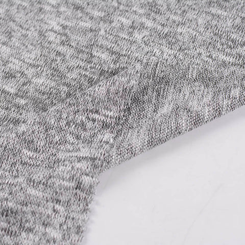 Grey Marl Chunky Knit, Viscose-Poly, 108 gsm