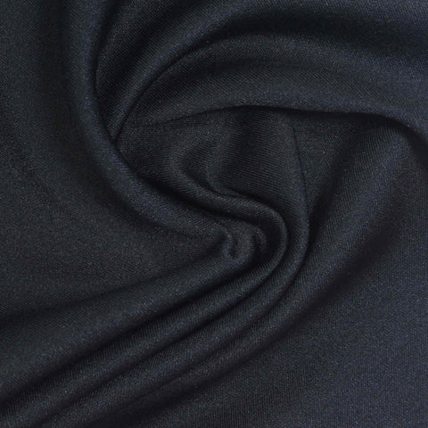 Viscose Polyester Stretch Scuba Knit Fabric, 260 gsm, 155 cm — Navy