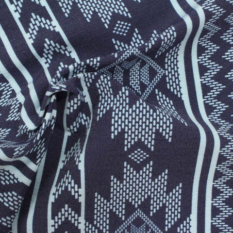 Navy Stripes Bengaline, Viscose-Nylon