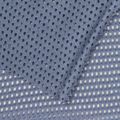 Blue Eyelet Mesh, Poly-Viscose