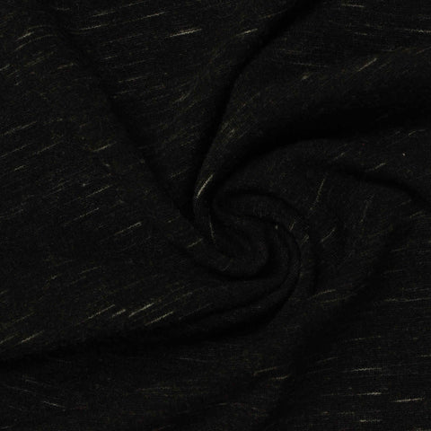 Black Marl Ponte Knit, Viscose-Nylon, 360 gsm