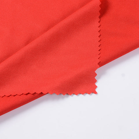 Polyester Stretch Jersey Knit Fabric, 125 gsm, 160 cm — Red