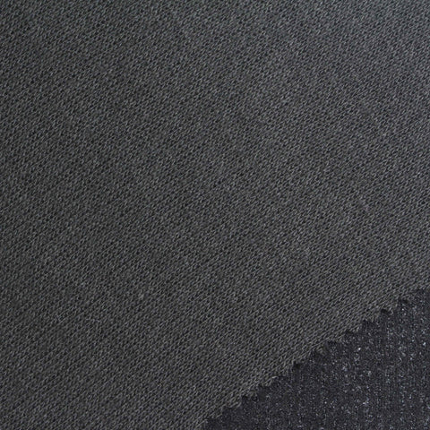 Dark Grey Marl Interlock Knit, Poly-Nylon, 418 gsm