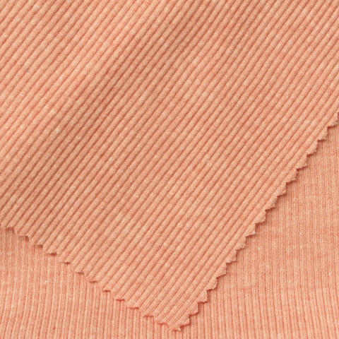 Orange Marl Rib Knit, Poly-Cotton