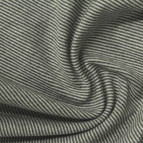 Grey Diagonal-Stripe Interlock Knit, Poly-Cotton