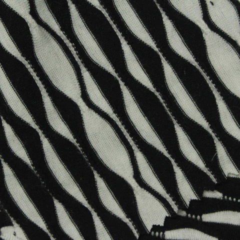 Black Geometric Jersey Knit, Poly-Viscose, 200 gsm, 160 cm