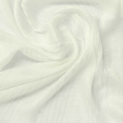 100% Viscose Rib Knit Fabric, 62 gsm, 133 cm — White