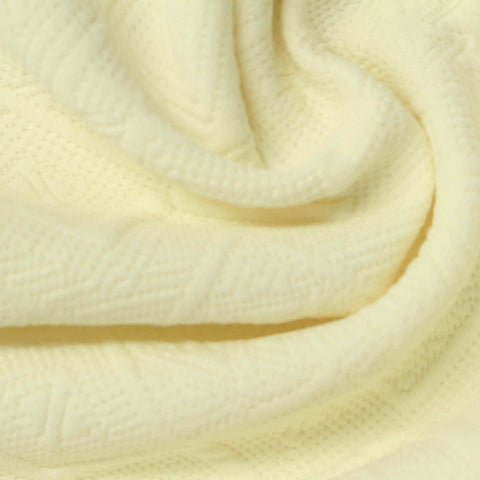 Cream Tone-on-Tone Jacquard, Polyester, 300 gsm