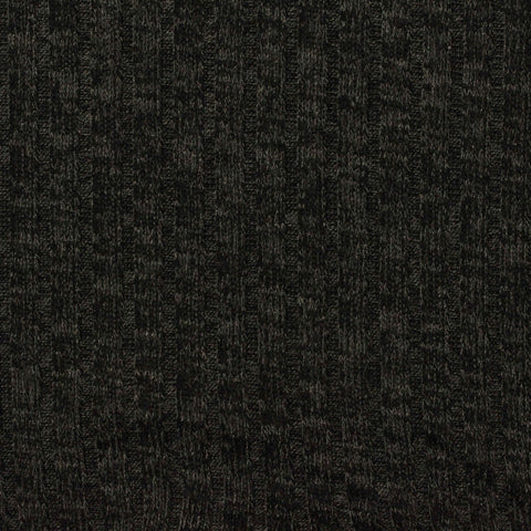 Dark Grey Marl Rib Knit, Poly-Viscose, 190 gsm