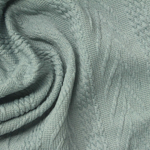 Light Blue-Green Chevron Jersey Knit, Polyester