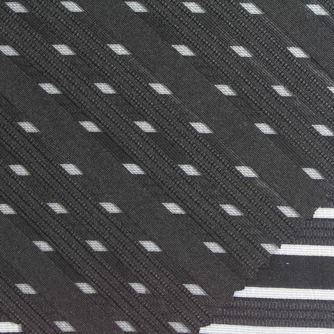 Black Horizontal-Stripe Jacquard, Polyester, 180 gsm