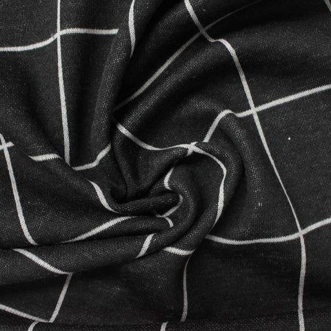 White Grid Jacquard, Poly-Viscose