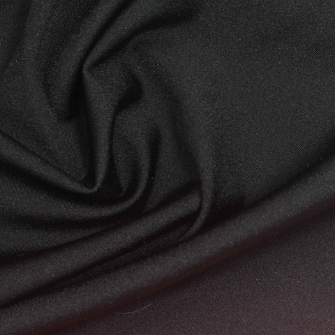 Nylon Stretch Interlock Knit Fabric, 260 gsm, 150 cm — Black