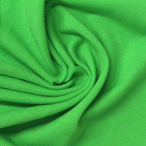 100% Cotton Piqué Knit Fabric, 170 gsm, 165 cm — Green