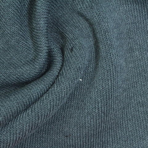 Brushed Polyester Cotton Chunky Knit Fabric, 275 gsm, 160 cm — Blue