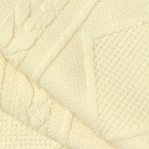 Cream Diamond Jacquard, Polyester, 317 gsm
