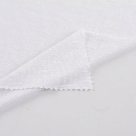 White Marl Jersey Knit, Poly-Viscose, 159 gsm
