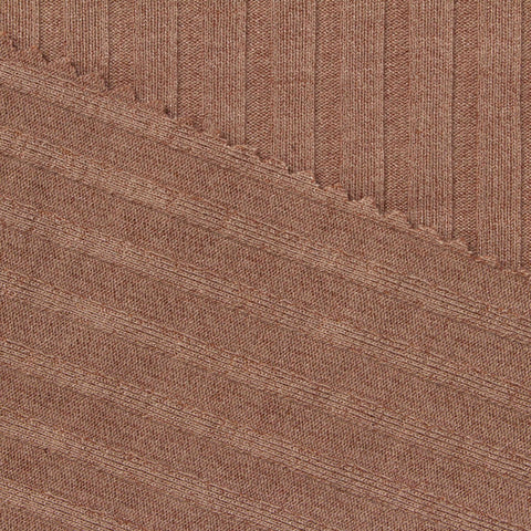 Polyester Stretch Rib Knit Fabric, 276 gsm, 156 cm — Brown